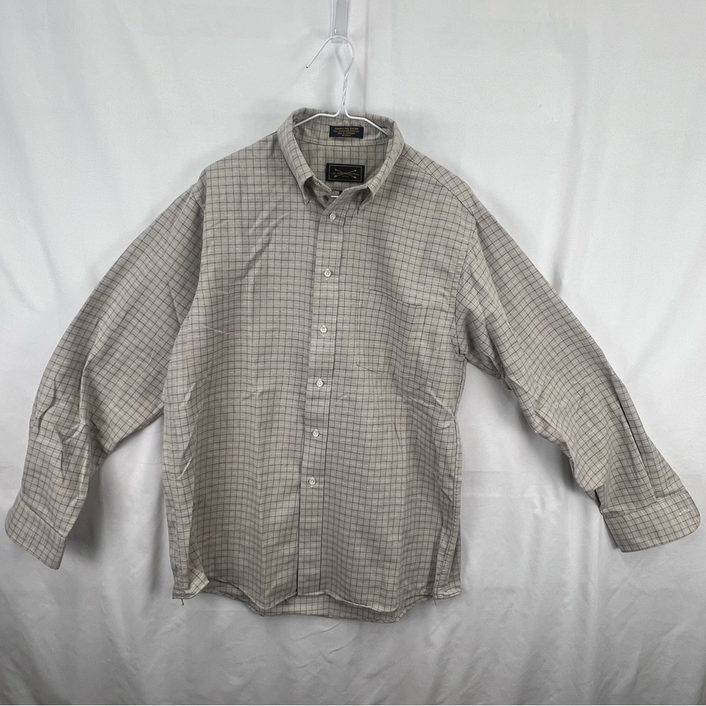 The Arrow Company - Men’s Dress Shirt - Tan Plaid - 16 34/35